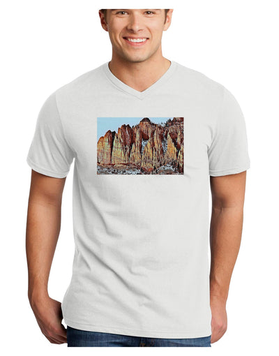 Colorado Mountain Spires Adult V-Neck T-shirt-Mens V-Neck T-Shirt-TooLoud-White-Small-Davson Sales