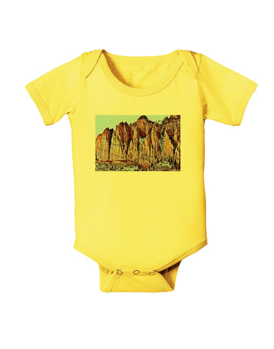 Colorado Mountain Spires Baby Romper Bodysuit-Baby Romper-TooLoud-Yellow-06-Months-Davson Sales