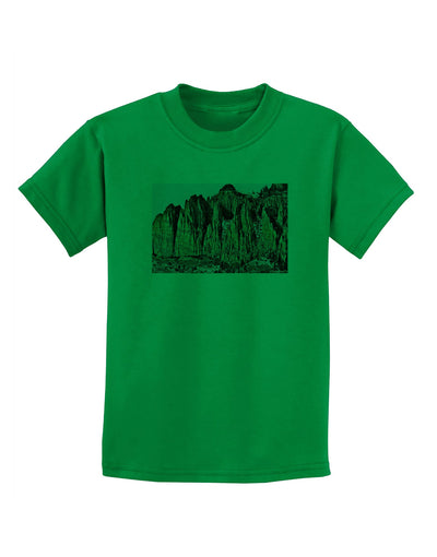 Colorado Mountain Spires Childrens T-Shirt-Childrens T-Shirt-TooLoud-Kelly-Green-X-Small-Davson Sales