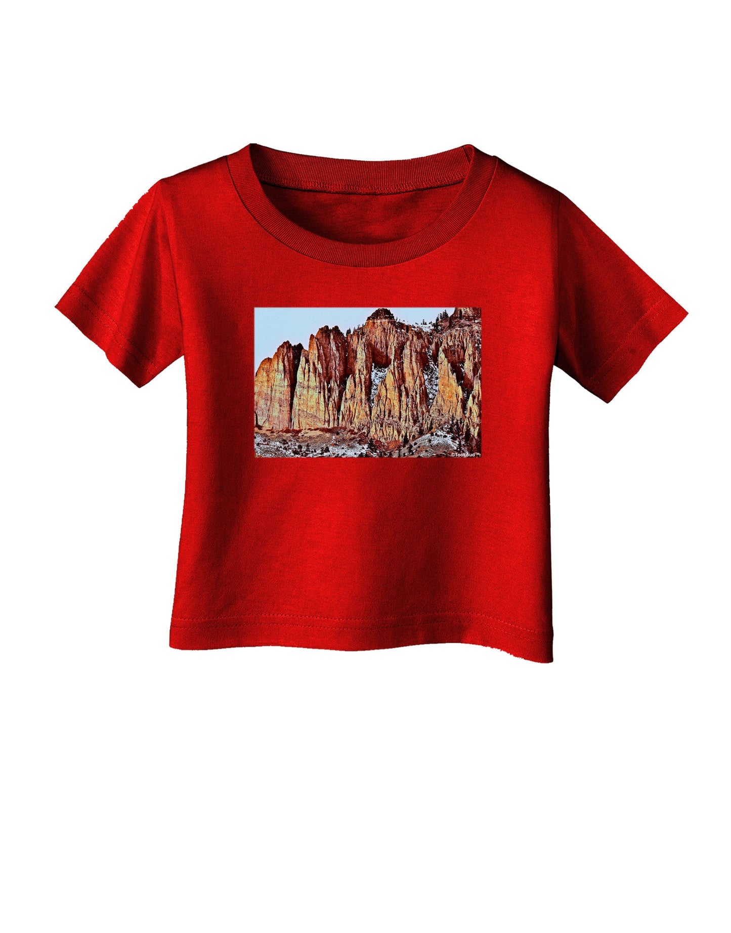 Colorado Mountain Spires Infant T-Shirt Dark-Infant T-Shirt-TooLoud-Red-06-Months-Davson Sales