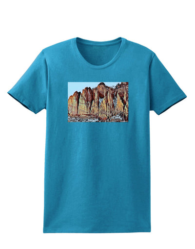 Colorado Mountain Spires Womens Dark T-Shirt-TooLoud-Turquoise-X-Small-Davson Sales