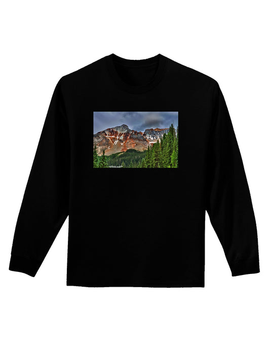 Colorado Mountains Forrest Adult Long Sleeve Dark T-Shirt-TooLoud-Black-Small-Davson Sales