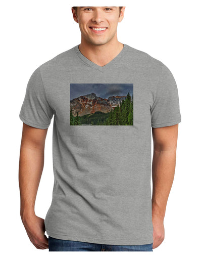 Colorado Mountains Forrest Adult V-Neck T-shirt-Mens V-Neck T-Shirt-TooLoud-HeatherGray-Small-Davson Sales