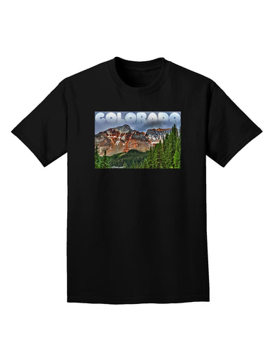 Colorado Mountains Forrest Text Adult Dark T-Shirt-Mens T-Shirt-TooLoud-Black-Small-Davson Sales