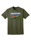 Colorado Mountains Forrest Text Adult Dark T-Shirt-Mens T-Shirt-TooLoud-Military-Green-Small-Davson Sales