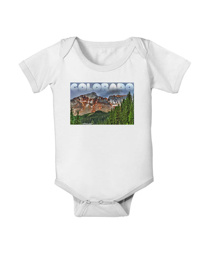 Colorado Mountains Forrest Text Baby Romper Bodysuit-Baby Romper-TooLoud-White-06-Months-Davson Sales