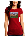 Colorado Mountains Forrest Text Juniors Crew Dark T-Shirt-T-Shirts Juniors Tops-TooLoud-Red-Juniors Fitted Small-Davson Sales