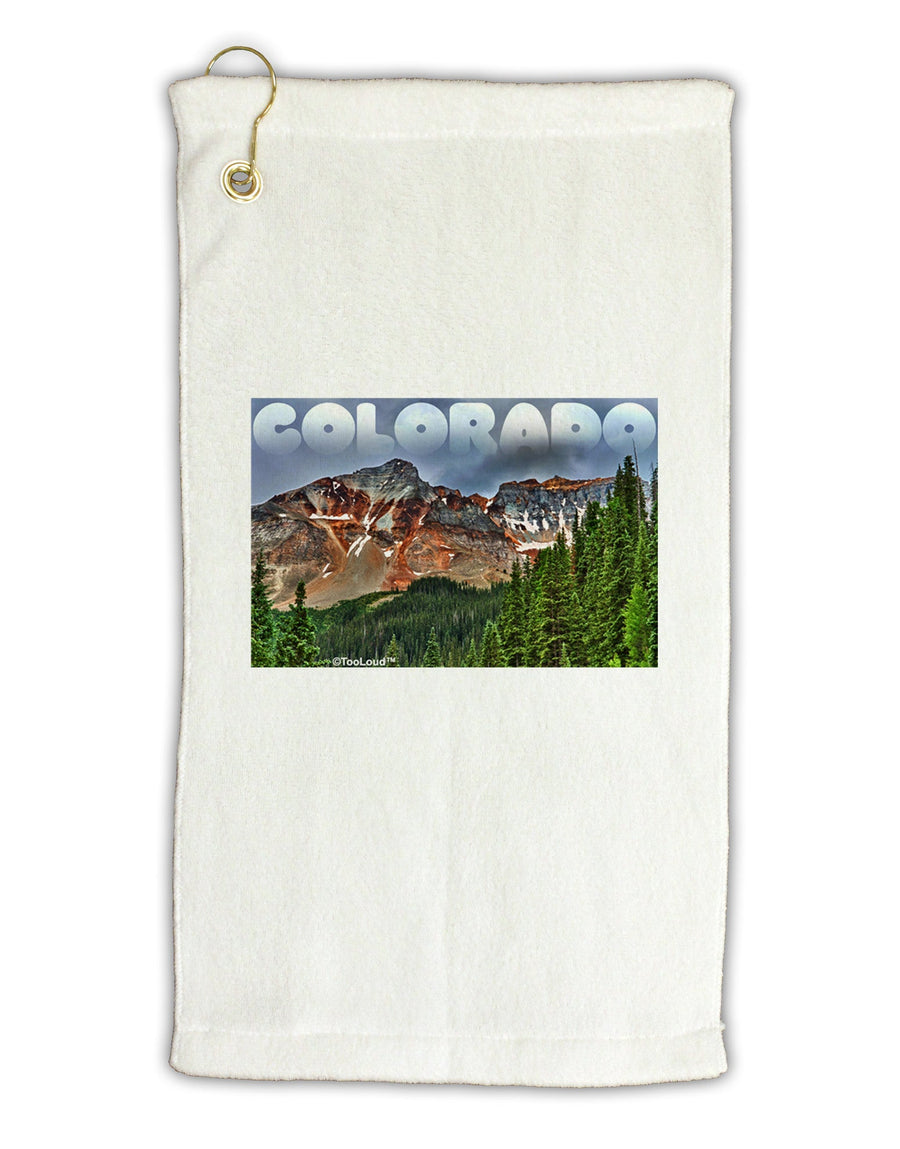 Colorado Mountains Forrest Text Micro Terry Gromet Golf Towel 11&#x22;x19-Golf Towel-TooLoud-White-Davson Sales