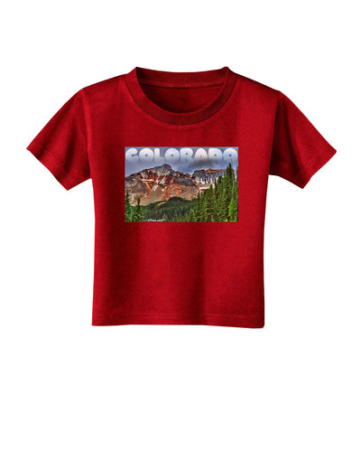 Colorado Mountains Forrest Text Toddler T-Shirt Dark-Toddler T-Shirt-TooLoud-Red-2T-Davson Sales