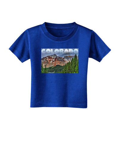 Colorado Mountains Forrest Text Toddler T-Shirt Dark-Toddler T-Shirt-TooLoud-Royal-Blue-2T-Davson Sales