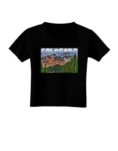 Colorado Mountains Forrest Text Toddler T-Shirt Dark-Toddler T-Shirt-TooLoud-Black-2T-Davson Sales