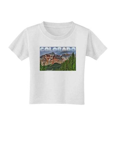 Colorado Mountains Forrest Text Toddler T-Shirt-Toddler T-Shirt-TooLoud-White-2T-Davson Sales