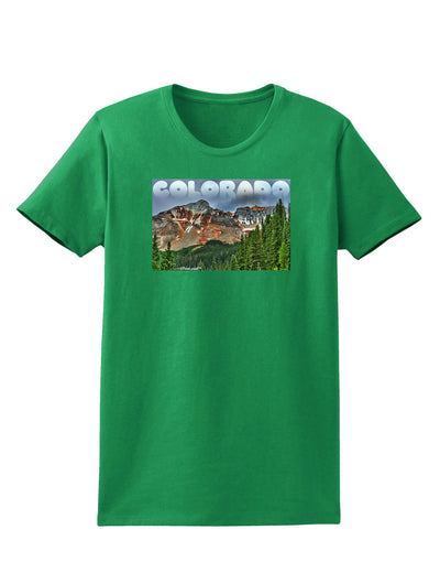 Colorado Mountains Forrest Text Womens Dark T-Shirt-TooLoud-Kelly-Green-X-Small-Davson Sales