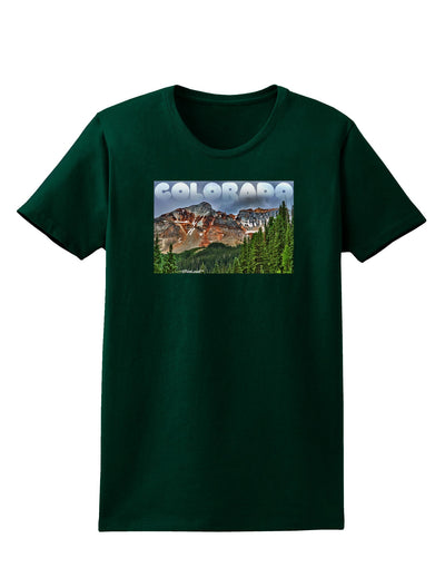 Colorado Mountains Forrest Text Womens Dark T-Shirt-TooLoud-Forest-Green-Small-Davson Sales