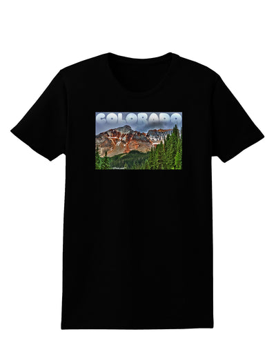 Colorado Mountains Forrest Text Womens Dark T-Shirt-TooLoud-Black-X-Small-Davson Sales