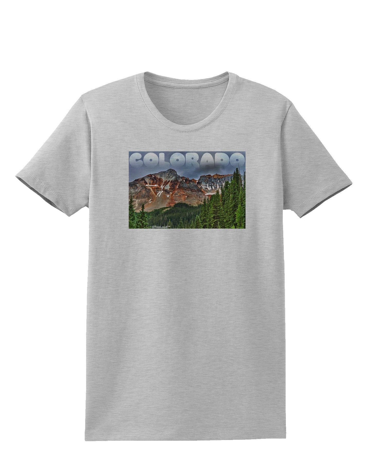 Colorado Mountains Forrest Text Womens T-Shirt-Womens T-Shirt-TooLoud-AshGray-X-Small-Davson Sales