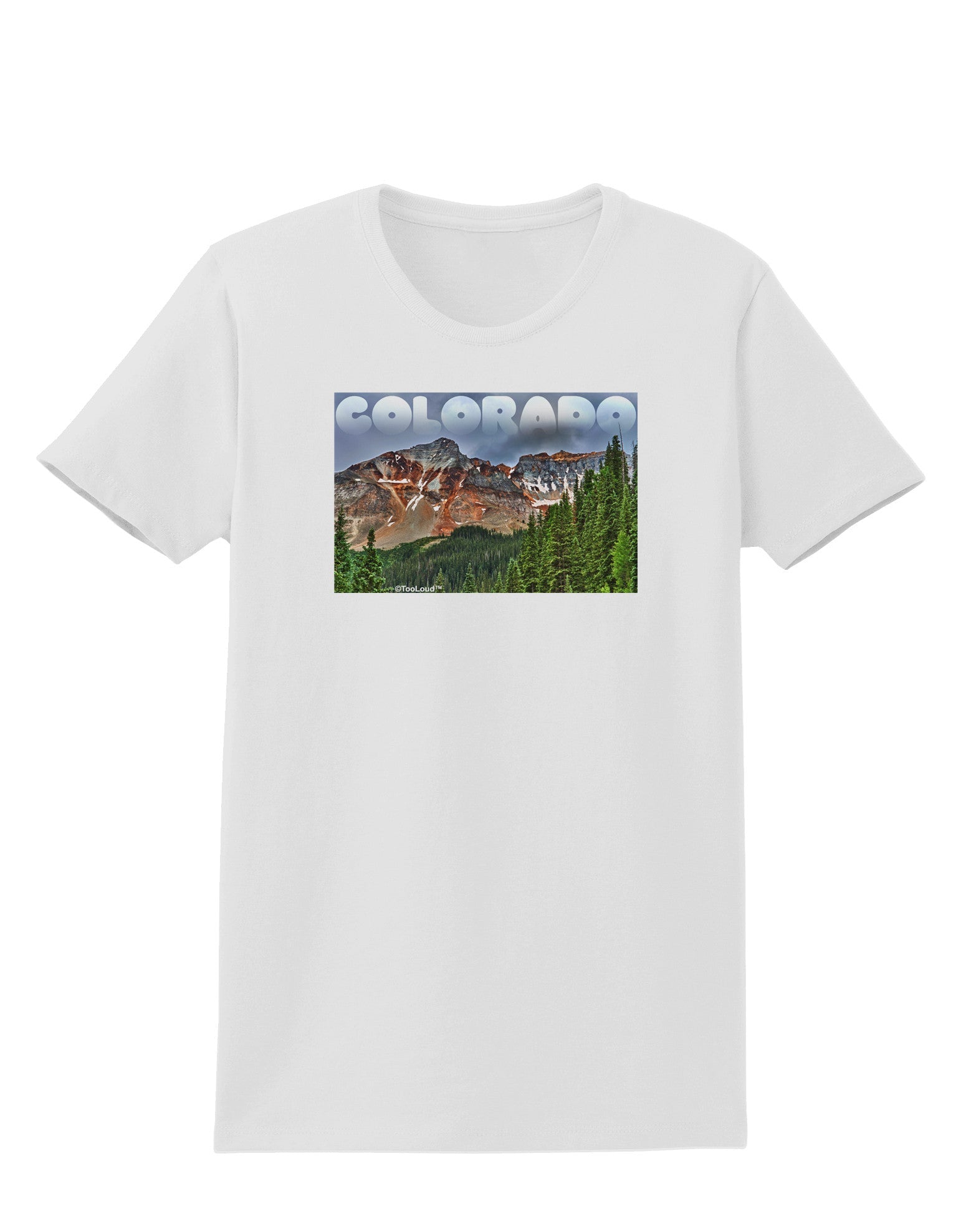 Colorado Mountains Forrest Text Womens T-Shirt-Womens T-Shirt-TooLoud-White-X-Small-Davson Sales