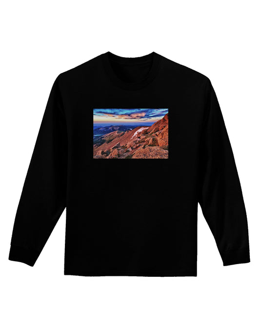 Colorado Mtn Sunset Adult Long Sleeve Dark T-Shirt-TooLoud-Black-Small-Davson Sales