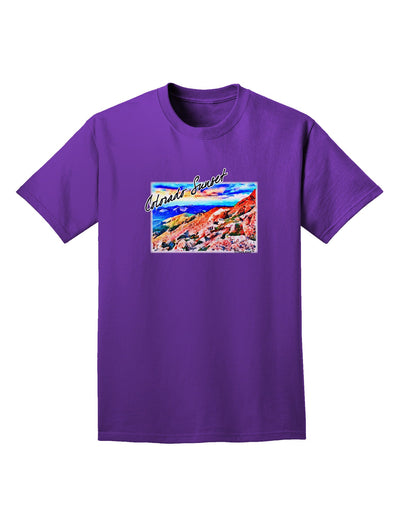 Colorado Mtn Sunset Bold WaterColor Adult Dark T-Shirt-Mens T-Shirt-TooLoud-Purple-Small-Davson Sales