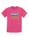 Colorado Mtn Sunset Bold WaterColor Childrens Dark T-Shirt-Childrens T-Shirt-TooLoud-Sangria-X-Small-Davson Sales