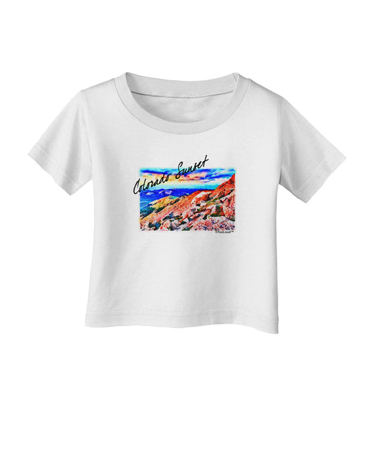 Colorado Mtn Sunset Bold WaterColor Infant T-Shirt-Infant T-Shirt-TooLoud-White-06-Months-Davson Sales