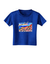 Colorado Mtn Sunset Bold WaterColor Toddler T-Shirt Dark-Toddler T-Shirt-TooLoud-Royal-Blue-2T-Davson Sales