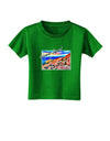 Colorado Mtn Sunset Bold WaterColor Toddler T-Shirt Dark-Toddler T-Shirt-TooLoud-Clover-Green-2T-Davson Sales