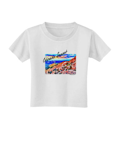 Colorado Mtn Sunset Bold WaterColor Toddler T-Shirt-Toddler T-Shirt-TooLoud-White-2T-Davson Sales