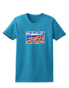 Colorado Mtn Sunset Bold WaterColor Womens Dark T-Shirt-TooLoud-Turquoise-X-Small-Davson Sales