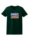 Colorado Mtn Sunset Bold WaterColor Womens Dark T-Shirt-TooLoud-Forest-Green-Small-Davson Sales