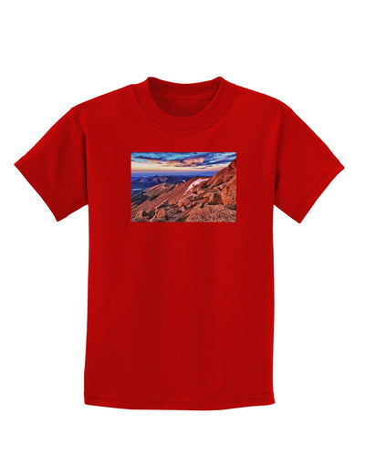 Colorado Mtn Sunset Childrens Dark T-Shirt-Childrens T-Shirt-TooLoud-Red-X-Small-Davson Sales