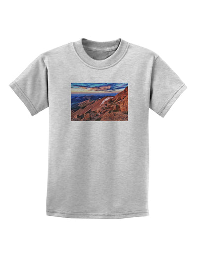 Colorado Mtn Sunset Childrens T-Shirt-Childrens T-Shirt-TooLoud-AshGray-X-Small-Davson Sales