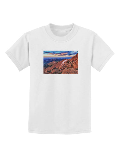 Colorado Mtn Sunset Childrens T-Shirt-Childrens T-Shirt-TooLoud-White-X-Small-Davson Sales