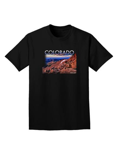 Colorado Mtn Sunset Cutout Adult Dark T-Shirt-Mens T-Shirt-TooLoud-Black-Small-Davson Sales