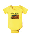 Colorado Mtn Sunset Cutout Baby Romper Bodysuit-Baby Romper-TooLoud-Yellow-06-Months-Davson Sales