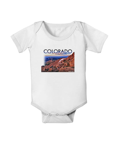 Colorado Mtn Sunset Cutout Baby Romper Bodysuit-Baby Romper-TooLoud-White-06-Months-Davson Sales