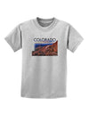 Colorado Mtn Sunset Cutout Childrens T-Shirt-Childrens T-Shirt-TooLoud-AshGray-X-Small-Davson Sales