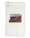 Colorado Mtn Sunset Cutout Micro Terry Gromet Golf Towel 16 x 25 inch-Golf Towel-TooLoud-White-Davson Sales