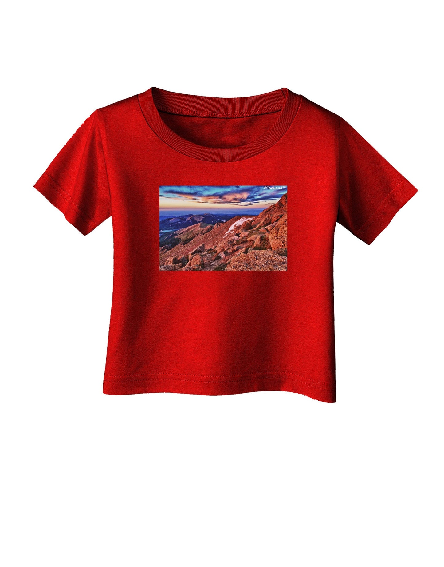 Colorado Mtn Sunset Infant T-Shirt Dark-Infant T-Shirt-TooLoud-Red-06-Months-Davson Sales