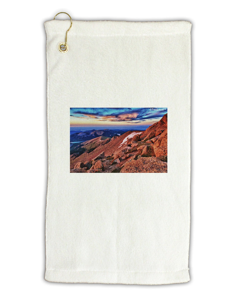 Colorado Mtn Sunset Micro Terry Gromet Golf Towel 16 x 25 inch-Golf Towel-TooLoud-White-Davson Sales