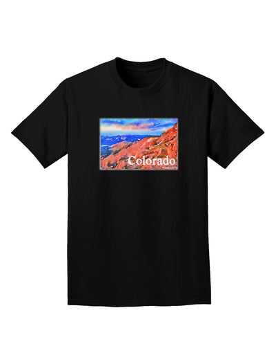 Colorado Mtn Sunset Soaked WaterColor Adult Dark T-Shirt-Mens T-Shirt-TooLoud-Black-Small-Davson Sales