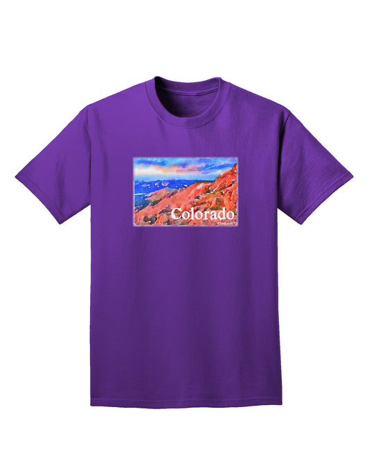 Colorado Mtn Sunset Soaked WaterColor Adult Dark T-Shirt-Mens T-Shirt-TooLoud-Purple-Small-Davson Sales
