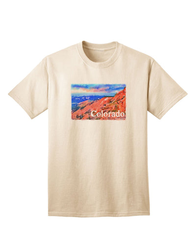 Colorado Mtn Sunset Soaked WaterColor Adult T-Shirt-Mens T-Shirt-TooLoud-Natural-Small-Davson Sales
