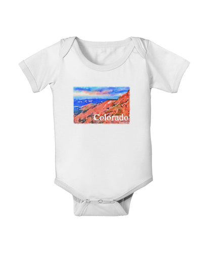 Colorado Mtn Sunset Soaked WaterColor Baby Romper Bodysuit-Baby Romper-TooLoud-White-06-Months-Davson Sales