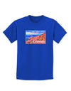 Colorado Mtn Sunset Soaked WaterColor Childrens Dark T-Shirt-Childrens T-Shirt-TooLoud-Royal-Blue-X-Small-Davson Sales