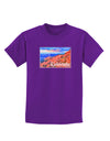 Colorado Mtn Sunset Soaked WaterColor Childrens Dark T-Shirt-Childrens T-Shirt-TooLoud-Purple-X-Small-Davson Sales