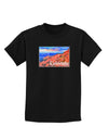 Colorado Mtn Sunset Soaked WaterColor Childrens Dark T-Shirt-Childrens T-Shirt-TooLoud-Black-X-Small-Davson Sales