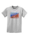 Colorado Mtn Sunset Soaked WaterColor Childrens T-Shirt-Childrens T-Shirt-TooLoud-AshGray-X-Small-Davson Sales