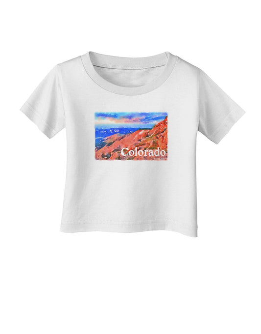 Colorado Mtn Sunset Soaked WaterColor Infant T-Shirt-Infant T-Shirt-TooLoud-White-06-Months-Davson Sales
