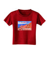 Colorado Mtn Sunset Soaked WaterColor Toddler T-Shirt Dark-Toddler T-Shirt-TooLoud-Red-2T-Davson Sales